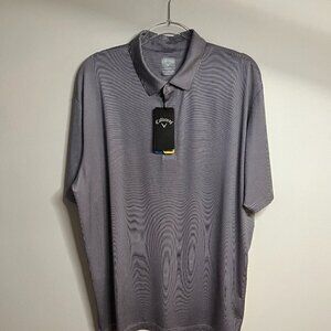 Callaway Men's Opti-Dri Blue & White Striped Polo Golf Shirt Size XL